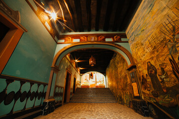 Obraz premium Construction of the eighteenth century old house where the fox was born in the northwest of mexico el fuerte, sinaloa