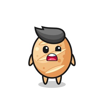 the shocked face of the cute french bread mascot