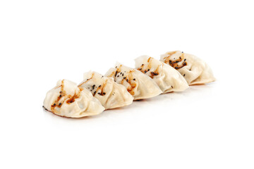 Gyoza ration with white background