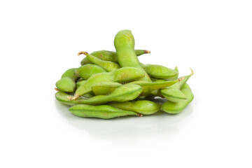 Edamame portion with white background