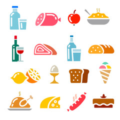 colorful food icons