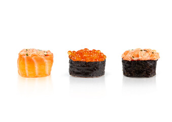 Sushi set with white background