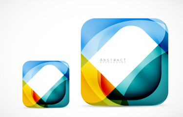 Minimal background. Abstract square shape with round corners created with wavy forms. Vector Illustration For Wallpaper, Banner, Background, Landing Page