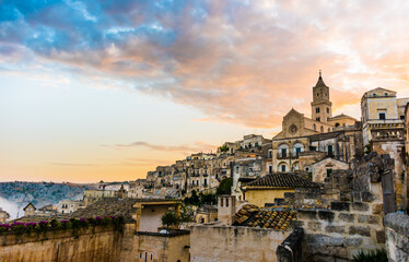 Panoramic view of Matera, Basilicata, Italy
