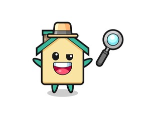 illustration of the house mascot as a detective who manages to solve a case