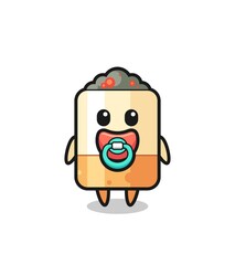 baby cigarette cartoon character with pacifier