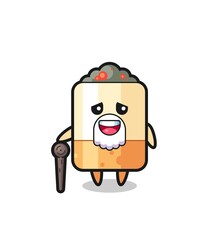 Fototapeta premium cute cigarette grandpa is holding a stick