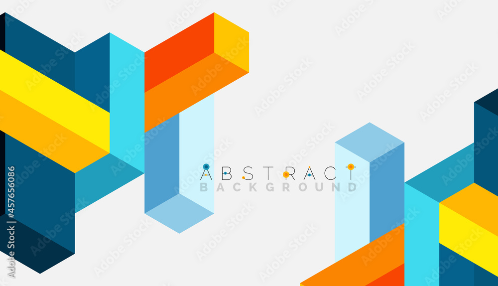 Poster abstract background. 3d cubes, cubic elements and blocks. techno or business concept for wallpaper, 