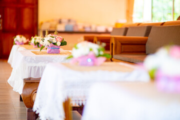 flowers on the table