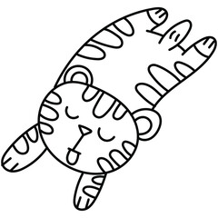 sleeping tiger line icon