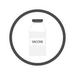 Vial of vaccine against the virus. Vaccine icon.