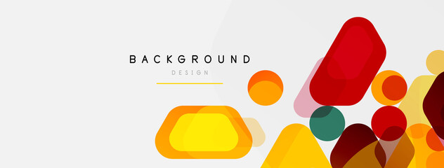 Color bubbles and rounded geometric shapes on white. Vector geometric minimal abstract background for wallpaper, banner, background, landing page