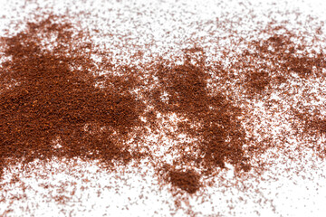 Fototapeta na wymiar Coffee powder splash isolated on white