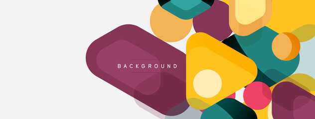Abstract round geometric shapes and circles background. Trendy techno business template for wallpaper, banner, background or landing