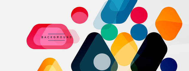 Abstract round geometric shapes and circles background. Trendy techno business template for wallpaper, banner, background or landing