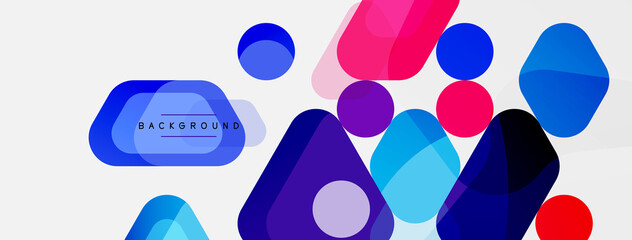 Abstract round geometric shapes and circles background. Trendy techno business template for wallpaper, banner, background or landing