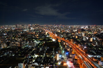 Fototapeta na wymiar ベイタワーから眺める大阪の美しい夜景