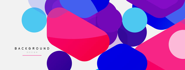 Abstract round geometric shapes and circles background. Trendy techno business template for wallpaper, banner, background or landing