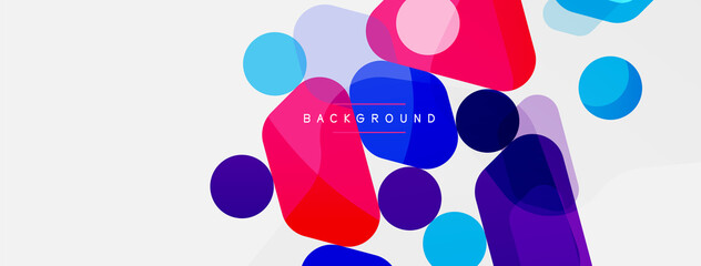 Abstract round geometric shapes and circles background. Trendy techno business template for wallpaper, banner, background or landing