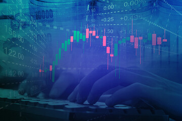 financial investment analysys, stock trading management concept