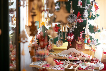 christmas market details. Christmass tree decorations