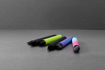 Closeup of colorful Electronic Shisha with various Taste