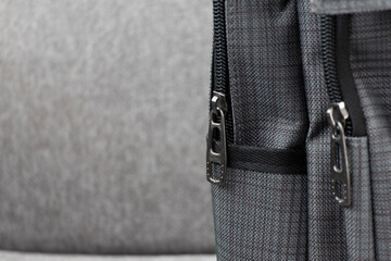 Modern Gray Simple Design Business backpack closeup