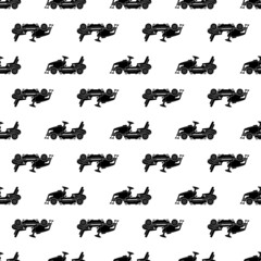 Tractor lawn mower pattern seamless background texture repeat wallpaper geometric vector