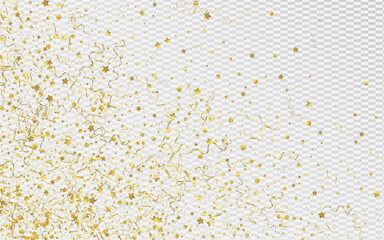 Gold Streamer Celebration Vector Transparent
