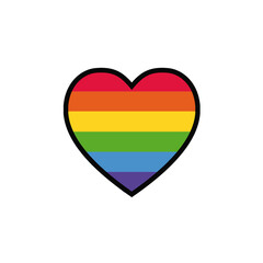 Flat heart with a rainbow. Lgbt, gay and love.