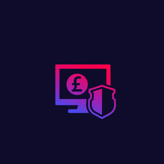 internet banking, secure electronic payment icon, vector