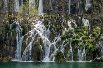 Waterfall in Croatia, early spring sunny day
