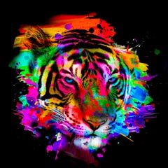 Foto op Plexiglas tiger head illustration © reznik_val