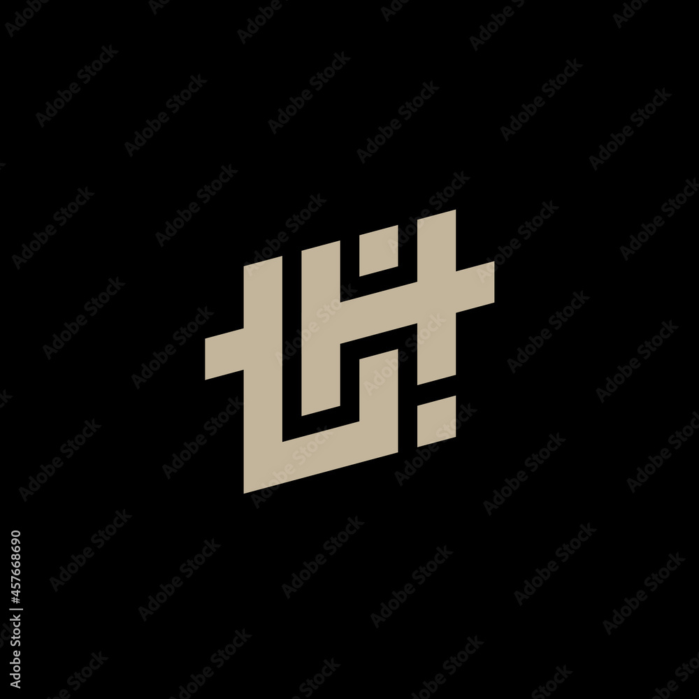 Poster logotype with letters t and h. vector monogram. th - logo, design element or icon.