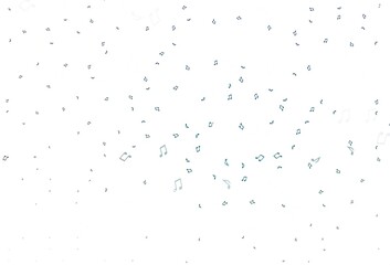 Light Blue, Green vector pattern with music elements.