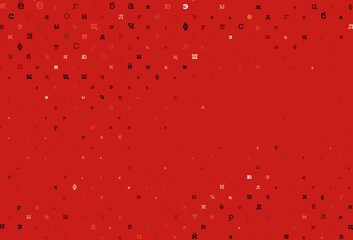 Light blue, green vector layout with latin alphabet.