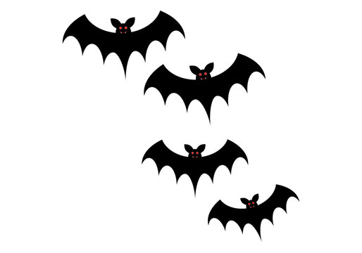Icono de siluetas de murciélagos volando.