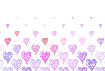 Light Pink, Red vector backdrop with sweet hearts.