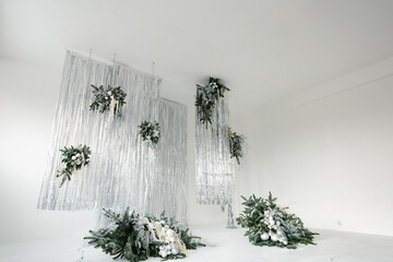 New year white background Christmas tree