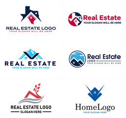 A set of real estate home icon logo design