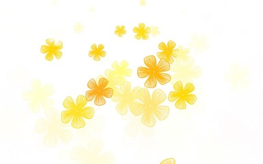 Light Red, Yellow vector abstract design with flowers.