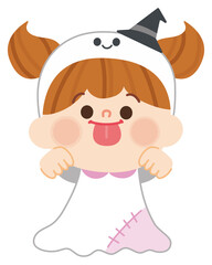 おばけのコスプレをしている子ども