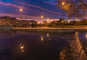 Fototapeta premium sunset reflection in the lake