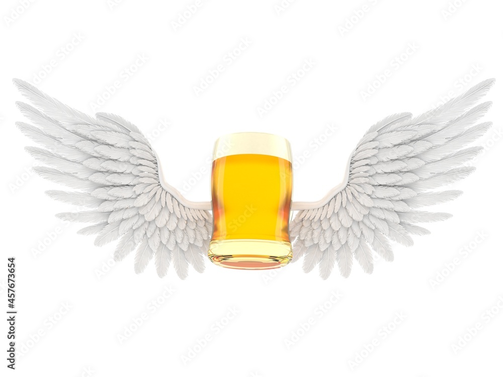 Canvas Prints glass of beer with angel wings