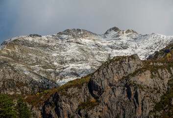 mountain close-up with sunset light
