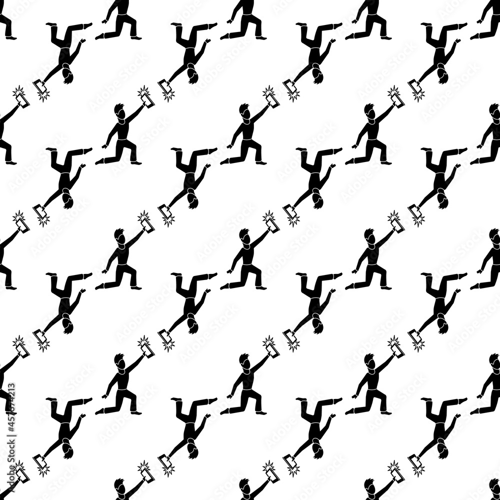 Poster guy take selfie pattern seamless background texture repeat wallpaper geometric vector