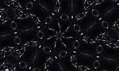 Monochrome Floral Pattern. Hand Drawn Texture with Flowers. Can be used for coloring book page design,anti stress hobby for adult. Noir theme, black and white illustration.