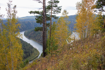 Top view of the winding river.