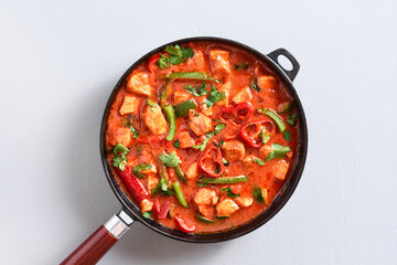 Thai style red chicken curry