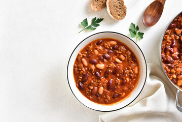 Cowboy beans with ground beef, jalapeno and bacon